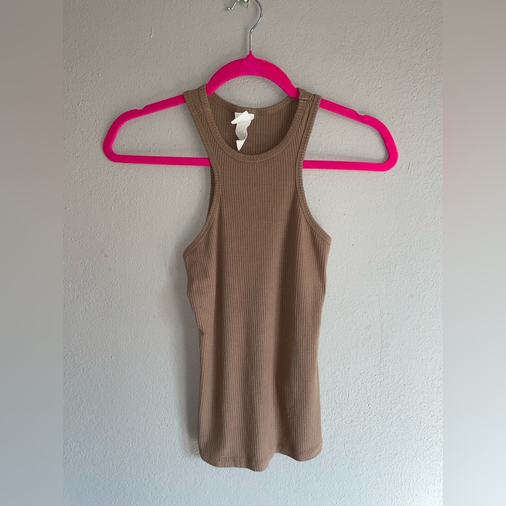 H&M Ribbed Tank Top - Tan XS
